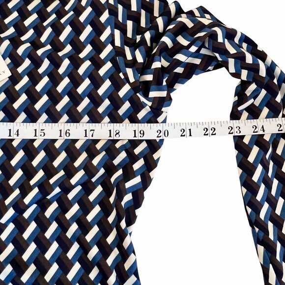 New Melloday Long Sleeve Button-Down Geometric Knit Shirt Dual-Color Collar - Picture 9 of 13